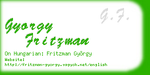 gyorgy fritzman business card
